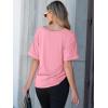 imageANRABESS Women T Shirts Oversized Short Sleeve V Neck 2025 Summer Casual Loose Tops Basic Tee Shirts Outfits with PocketPink