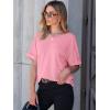 imageANRABESS Women T Shirts Oversized Short Sleeve V Neck 2025 Summer Casual Loose Tops Basic Tee Shirts Outfits with PocketPink