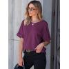 imageANRABESS Women T Shirts Oversized Short Sleeve V Neck 2025 Summer Casual Loose Tops Basic Tee Shirts Outfits with PocketPurple
