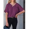 imageANRABESS Women T Shirts Oversized Short Sleeve V Neck 2025 Summer Casual Loose Tops Basic Tee Shirts Outfits with PocketPurple