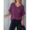 imageANRABESS Women T Shirts Oversized Short Sleeve V Neck 2025 Summer Casual Loose Tops Basic Tee Shirts Outfits with PocketPurple