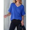 imageANRABESS Women T Shirts Oversized Short Sleeve V Neck 2025 Summer Casual Loose Tops Basic Tee Shirts Outfits with PocketRoyal Blue