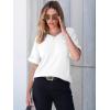imageANRABESS Women T Shirts Oversized Short Sleeve V Neck 2025 Summer Casual Loose Tops Basic Tee Shirts Outfits with PocketWhite