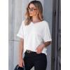 imageANRABESS Women T Shirts Oversized Short Sleeve V Neck 2025 Summer Casual Loose Tops Basic Tee Shirts Outfits with PocketWhite