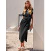 imageANRABESS Womens 2025 Summer Maxi Tshirt Dress Short Sleeve Crewneck Tie Waist Casual Slim Fit Slit Spring Long Beach DressesBlack