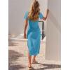 imageANRABESS Womens 2025 Summer Maxi Tshirt Dress Short Sleeve Crewneck Tie Waist Casual Slim Fit Slit Spring Long Beach DressesBlue