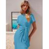 imageANRABESS Womens 2025 Summer Maxi Tshirt Dress Short Sleeve Crewneck Tie Waist Casual Slim Fit Slit Spring Long Beach DressesBlue