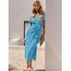 imageANRABESS Womens 2025 Summer Maxi Tshirt Dress Short Sleeve Crewneck Tie Waist Casual Slim Fit Slit Spring Long Beach DressesBlue