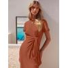imageANRABESS Womens 2025 Summer Maxi Tshirt Dress Short Sleeve Crewneck Tie Waist Casual Slim Fit Slit Spring Long Beach DressesBrick Red