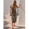 imageANRABESS Womens 2025 Summer Maxi Tshirt Dress Short Sleeve Crewneck Tie Waist Casual Slim Fit Slit Spring Long Beach DressesBrown