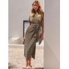 imageANRABESS Womens 2025 Summer Maxi Tshirt Dress Short Sleeve Crewneck Tie Waist Casual Slim Fit Slit Spring Long Beach DressesBrown