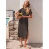 imageANRABESS Womens 2025 Summer Maxi Tshirt Dress Short Sleeve Crewneck Tie Waist Casual Slim Fit Slit Spring Long Beach DressesCoffee