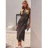 imageANRABESS Womens 2025 Summer Maxi Tshirt Dress Short Sleeve Crewneck Tie Waist Casual Slim Fit Slit Spring Long Beach DressesCoffee