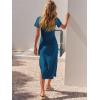 imageANRABESS Womens 2025 Summer Maxi Tshirt Dress Short Sleeve Crewneck Tie Waist Casual Slim Fit Slit Spring Long Beach DressesCyan