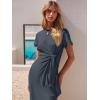 imageANRABESS Womens 2025 Summer Maxi Tshirt Dress Short Sleeve Crewneck Tie Waist Casual Slim Fit Slit Spring Long Beach DressesGray Green