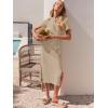 imageANRABESS Womens 2025 Summer Maxi Tshirt Dress Short Sleeve Crewneck Tie Waist Casual Slim Fit Slit Spring Long Beach DressesKhaki