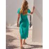 imageANRABESS Womens 2025 Summer Maxi Tshirt Dress Short Sleeve Crewneck Tie Waist Casual Slim Fit Slit Spring Long Beach DressesLake