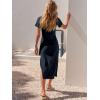 imageANRABESS Womens 2025 Summer Maxi Tshirt Dress Short Sleeve Crewneck Tie Waist Casual Slim Fit Slit Spring Long Beach DressesNavy Blue