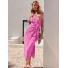 imageANRABESS Womens 2025 Summer Maxi Tshirt Dress Short Sleeve Crewneck Tie Waist Casual Slim Fit Slit Spring Long Beach DressesPink