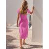 imageANRABESS Womens 2025 Summer Maxi Tshirt Dress Short Sleeve Crewneck Tie Waist Casual Slim Fit Slit Spring Long Beach DressesPink
