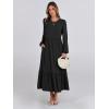 imageANRABESS Womens Casual Long Sleeve Midi Dress 2025 Fall Crewneck A Line Tiered Flowy Loose Trendy Dresses with PocketsBlack