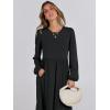 imageANRABESS Womens Casual Long Sleeve Midi Dress 2025 Fall Crewneck A Line Tiered Flowy Loose Trendy Dresses with PocketsBlack