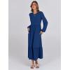 imageANRABESS Womens Casual Long Sleeve Midi Dress 2025 Fall Crewneck A Line Tiered Flowy Loose Trendy Dresses with PocketsBlue