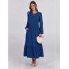 imageANRABESS Womens Casual Long Sleeve Midi Dress 2025 Fall Crewneck A Line Tiered Flowy Loose Trendy Dresses with PocketsBlue
