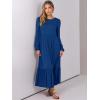imageANRABESS Womens Casual Long Sleeve Midi Dress 2025 Fall Crewneck A Line Tiered Flowy Loose Trendy Dresses with PocketsBlue