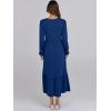 imageANRABESS Womens Casual Long Sleeve Midi Dress 2025 Fall Crewneck A Line Tiered Flowy Loose Trendy Dresses with PocketsBlue
