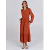 imageANRABESS Womens Casual Long Sleeve Midi Dress 2025 Fall Crewneck A Line Tiered Flowy Loose Trendy Dresses with PocketsBrick Red