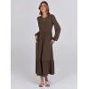 imageANRABESS Womens Casual Long Sleeve Midi Dress 2025 Fall Crewneck A Line Tiered Flowy Loose Trendy Dresses with PocketsCoffee