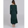 imageANRABESS Womens Casual Long Sleeve Midi Dress 2025 Fall Crewneck A Line Tiered Flowy Loose Trendy Dresses with PocketsDark Green
