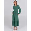 imageANRABESS Womens Casual Long Sleeve Midi Dress 2025 Fall Crewneck A Line Tiered Flowy Loose Trendy Dresses with PocketsGrass Green