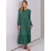 imageANRABESS Womens Casual Long Sleeve Midi Dress 2025 Fall Crewneck A Line Tiered Flowy Loose Trendy Dresses with PocketsGrass Green