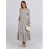 imageANRABESS Womens Casual Long Sleeve Midi Dress 2025 Fall Crewneck A Line Tiered Flowy Loose Trendy Dresses with PocketsGray With White Polka Dot