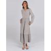 imageANRABESS Womens Casual Long Sleeve Midi Dress 2025 Fall Crewneck A Line Tiered Flowy Loose Trendy Dresses with PocketsGray With White Polka Dot