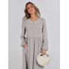 imageANRABESS Womens Casual Long Sleeve Midi Dress 2025 Fall Crewneck A Line Tiered Flowy Loose Trendy Dresses with PocketsGray With White Polka Dot