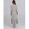 imageANRABESS Womens Casual Long Sleeve Midi Dress 2025 Fall Crewneck A Line Tiered Flowy Loose Trendy Dresses with PocketsGray With White Polka Dot