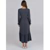 imageANRABESS Womens Casual Long Sleeve Midi Dress 2025 Fall Crewneck A Line Tiered Flowy Loose Trendy Dresses with PocketsGrey