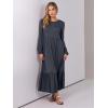 imageANRABESS Womens Casual Long Sleeve Midi Dress 2025 Fall Crewneck A Line Tiered Flowy Loose Trendy Dresses with PocketsGrey