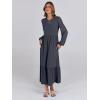 imageANRABESS Womens Casual Long Sleeve Midi Dress 2025 Fall Crewneck A Line Tiered Flowy Loose Trendy Dresses with PocketsGrey