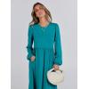 imageANRABESS Womens Casual Long Sleeve Midi Dress 2025 Fall Crewneck A Line Tiered Flowy Loose Trendy Dresses with PocketsLake Green