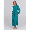 imageANRABESS Womens Casual Long Sleeve Midi Dress 2025 Fall Crewneck A Line Tiered Flowy Loose Trendy Dresses with PocketsLake Green