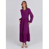 imageANRABESS Womens Casual Long Sleeve Midi Dress 2025 Fall Crewneck A Line Tiered Flowy Loose Trendy Dresses with PocketsPurple