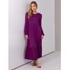 imageANRABESS Womens Casual Long Sleeve Midi Dress 2025 Fall Crewneck A Line Tiered Flowy Loose Trendy Dresses with PocketsPurple