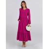 imageANRABESS Womens Casual Long Sleeve Midi Dress 2025 Fall Crewneck A Line Tiered Flowy Loose Trendy Dresses with PocketsRose