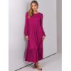 imageANRABESS Womens Casual Long Sleeve Midi Dress 2025 Fall Crewneck A Line Tiered Flowy Loose Trendy Dresses with PocketsRose