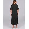 imageANRABESS Womens Casual Summer Ruffle Short Sleeve T Shirts Maxi Dress 2025 Fall V Neck Flowy Tiered Boho Beach DressesBlack