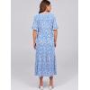 imageANRABESS Womens Casual Summer Ruffle Short Sleeve T Shirts Maxi Dress 2025 Fall V Neck Flowy Tiered Boho Beach DressesBlue Floral